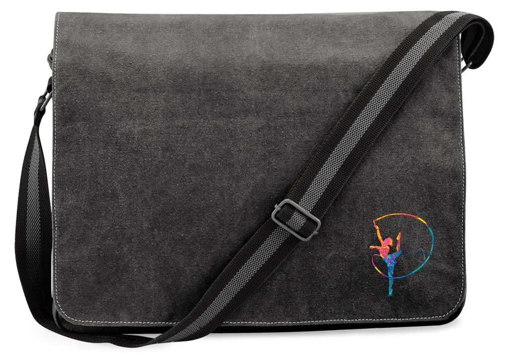 Huuraa Umhängetasche Rhythmische Sportgymnastik Turnen 14 Liter Black Canvas Laptoptasche Geschenkidee
