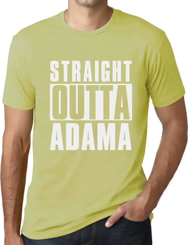 Herren Grafik T-Shirt Straight Outta Adama Öko-Verantwortlich Vintage Jahrgang Kurzarm Lustige Druck Geburtstag Geschenk Mann