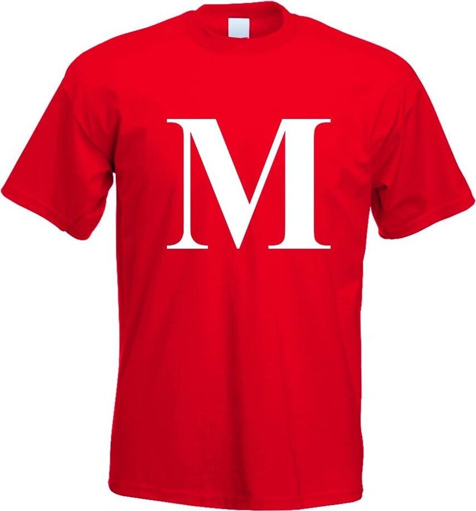 Kiwistar - T-Shirt - rot - Buchstabe M - Alphabet Motiv Bedruckt Funshirt Design Print - mit Motiv Bedruckt - Funshirt Design - Sport - Freizeit - ...