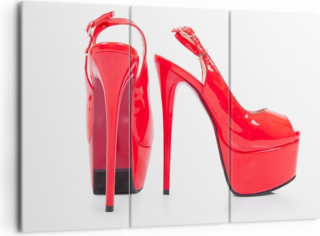 Bild auf Leinwand - Leinwandbild - Ferse Schuhe Frauen Mode - 165x110cm - Wand Bild - Wanddeko - Leinwanddruck - Bilder - Kunstdruck - Wanddekorati...