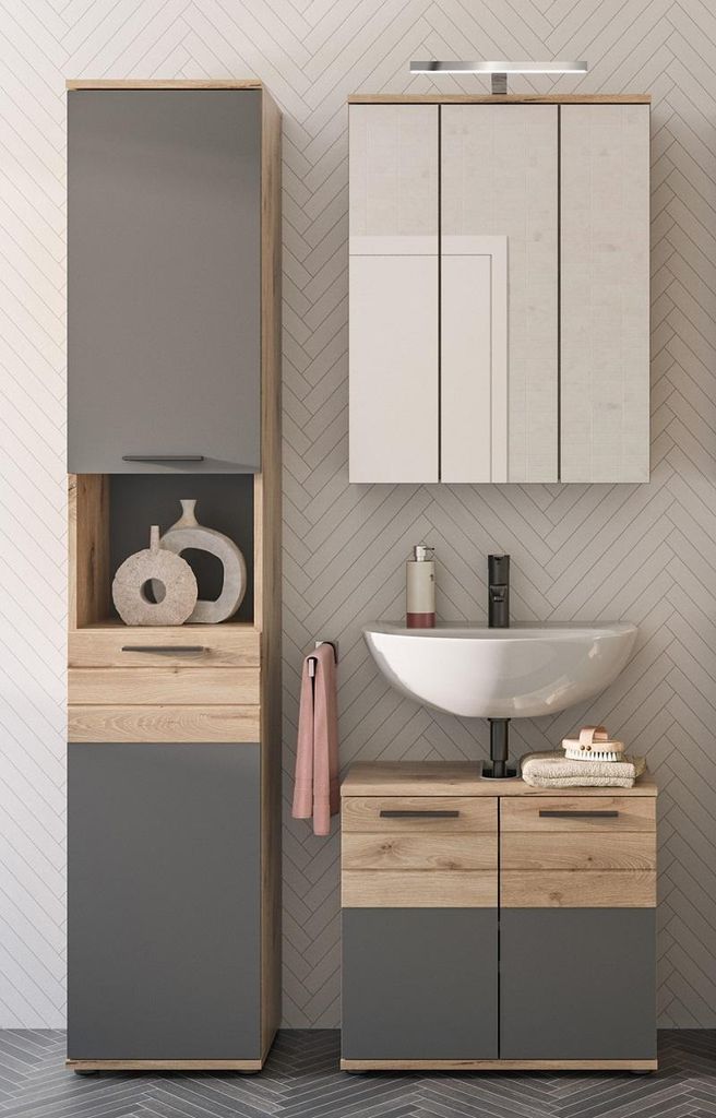 xonox.home Badkombination Mason Nox Oak Nachbildung 112x190x34 cm