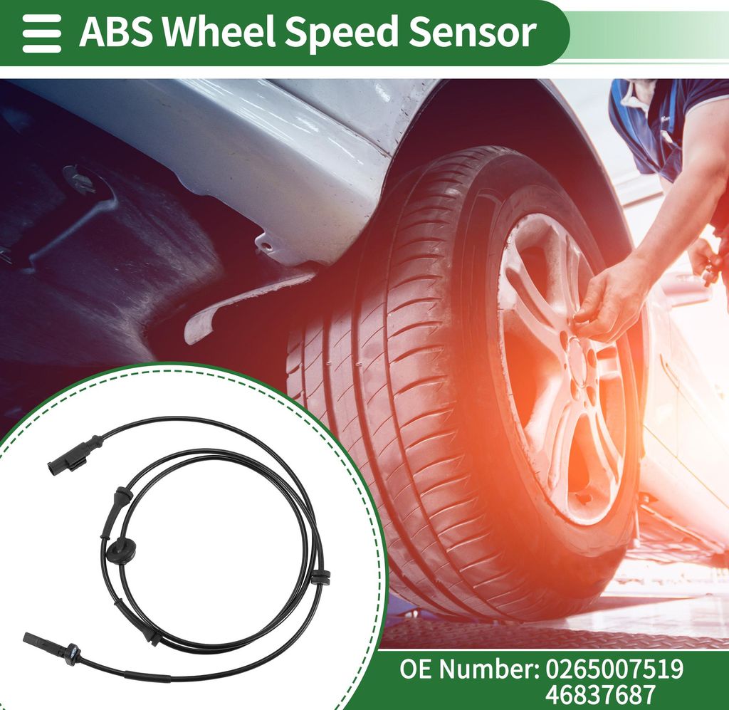 ABS Raddrehzahlsensor ABS Sensor Anti-Blockier-System Sensor für Fiat Punto 1.9 2003-2006 Nr.0265007519/46837687 Hinten Rechts