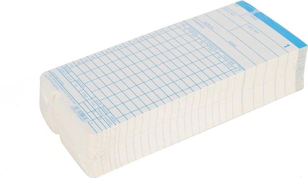 Stempelkarten - Für Stempeluhr & Zeiterfassung - 250er Pack - Monat & Woche - Rechteckig - Gebleichtes Papier ≤150 g/m² - Blau