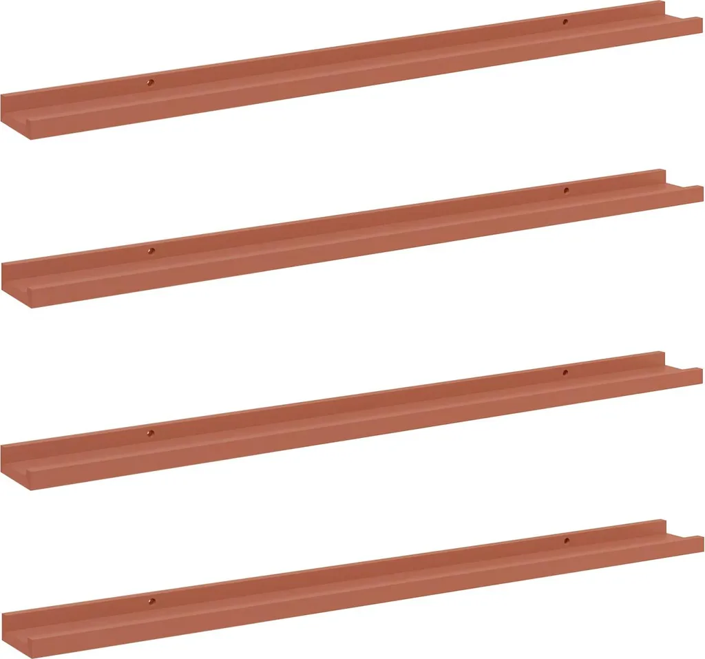 Mensole a Scomparsa SYFAX 100cm Rosse - Set 4 Pezzi Legno - 1