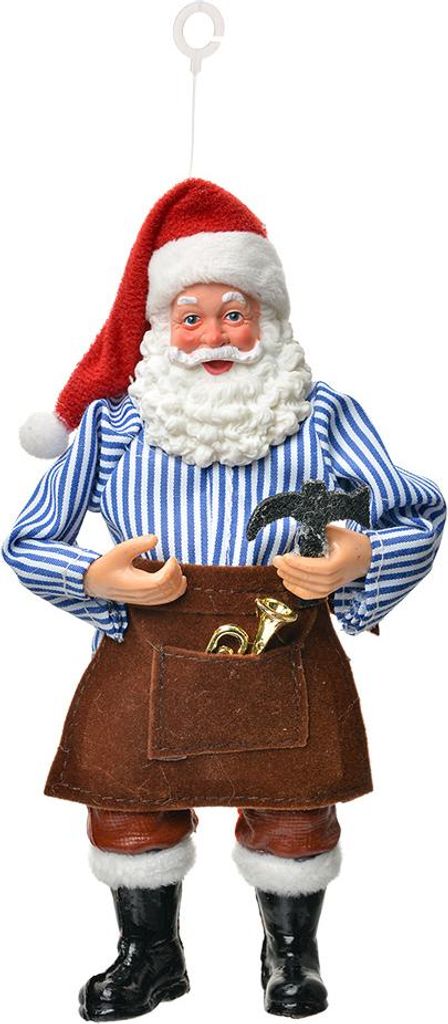 Clayre & Eef Weihnachtsanhänger Weihnachtsmann 17 cm Rot Textil