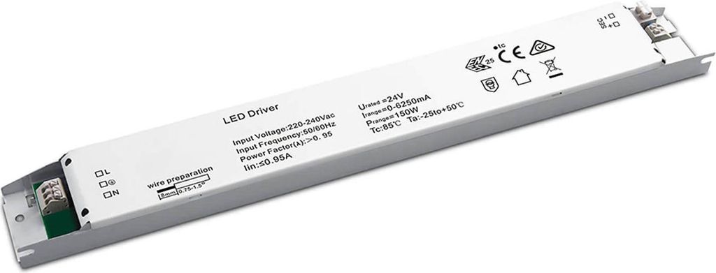 ISOLED LED Trafo 24V/DC, 0-150W, slim Produktbild 