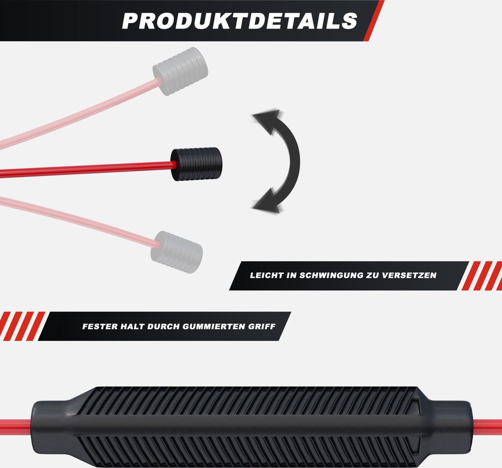 GORILLA SPORTS® Schwingstab - 160 cm, Hochbelastbarer, Produktbild 4