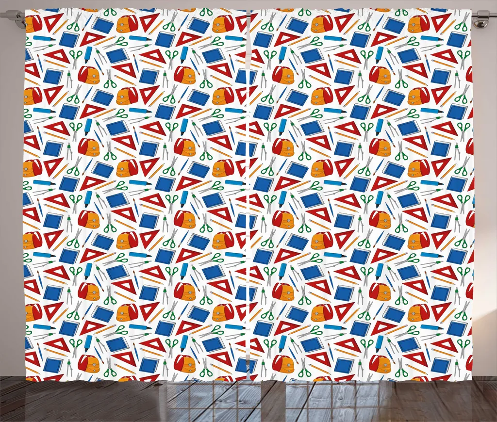 ABAKUHAUS École Rideau Rustique Multicolore avec Crochets 280 x 225 cm
