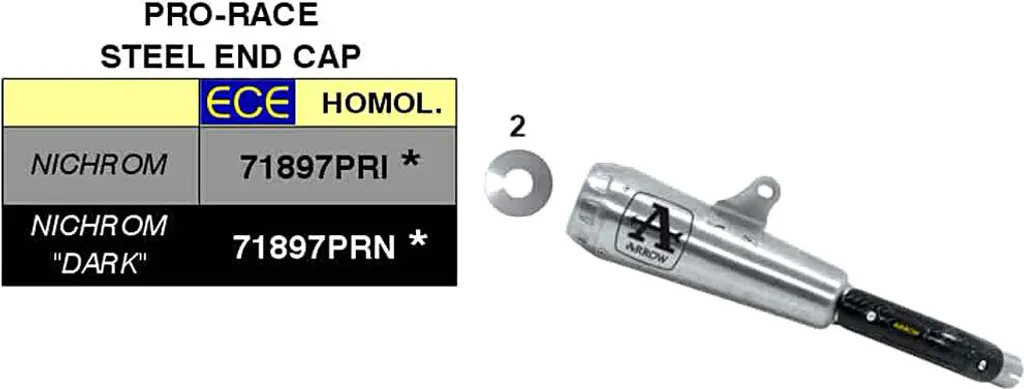 Silencieux Arrow Pro-Race Nichrom Inox pour Kawasaki Ninja 125