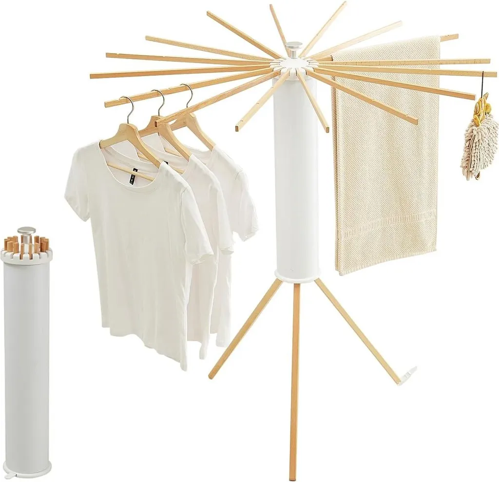 Gagnez de l'espace : Porte-linge tripode pliable pour petit intérieur