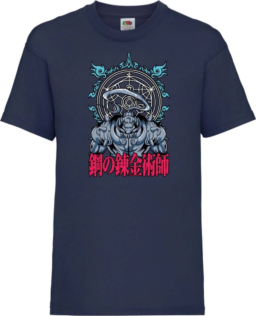 Kinder T-Shirt Fullmetal Alchemist Alphonse Elric Elric Alphonse, 9-11 Jahr - 140 / Dunkelblau