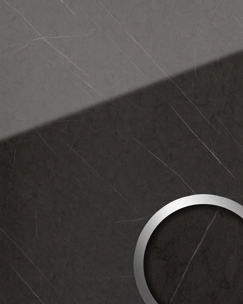 WallFace 19344 MARBLE GREY Einrichtungspaneel in Marmor Optik glänzend anthrazit 2,6 m2