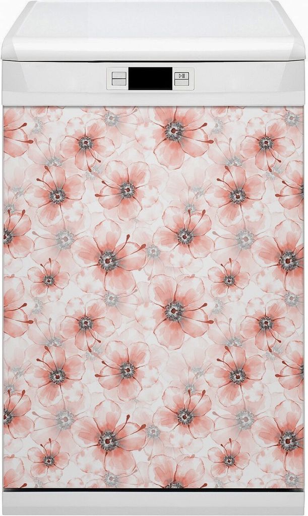 Abwaschbar 45x80 cm Geschirrspüle Magnetmatte Küche Dekorative - Orangefarbene Blumen