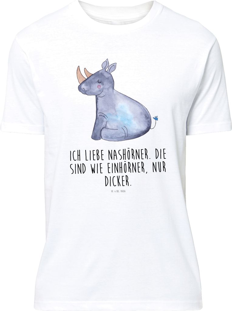 Mr. & Mrs. Panda T-Shirt Einhorn Nashorn - Weiß - Geschenk, Lustig, Shirt, Unicorn, Nashörner, Lustiges, mit Spruch, Zoo, Regenbogen, S, Glitzer,...