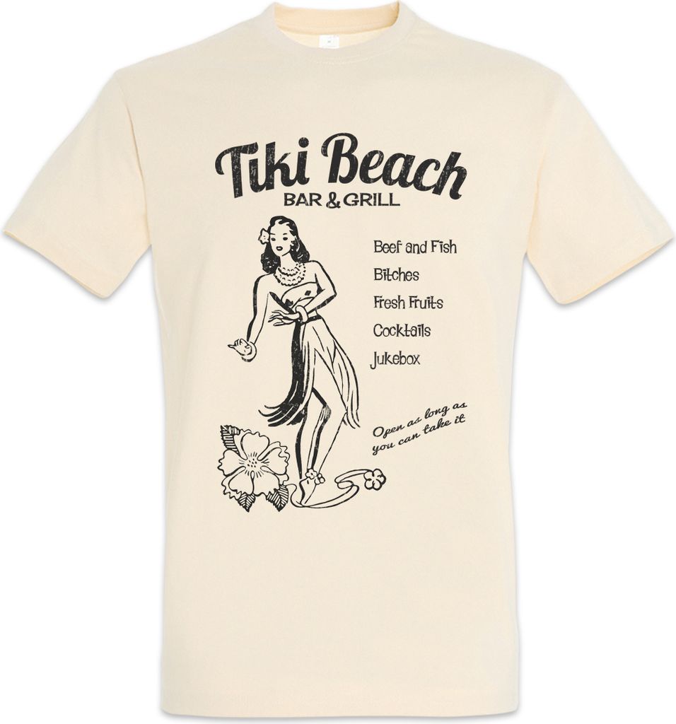 Urban Backwoods Tiki Beach Bar & Grill, Herren T-Shirt, Farbe: Beige, Größe: L