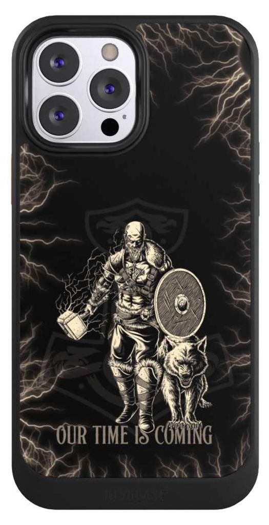 NIVOCASE Hülle für Apple iPhone 13 Pro Max Handyhülle NIVOcore Case Schwarz Serienmotiv Vikings Wikinger