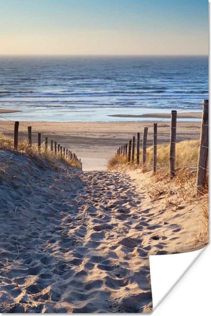MuchoWow Poster Sand - Strand - Düne - Meer - Sommer 120x180 cm - Kunstposter