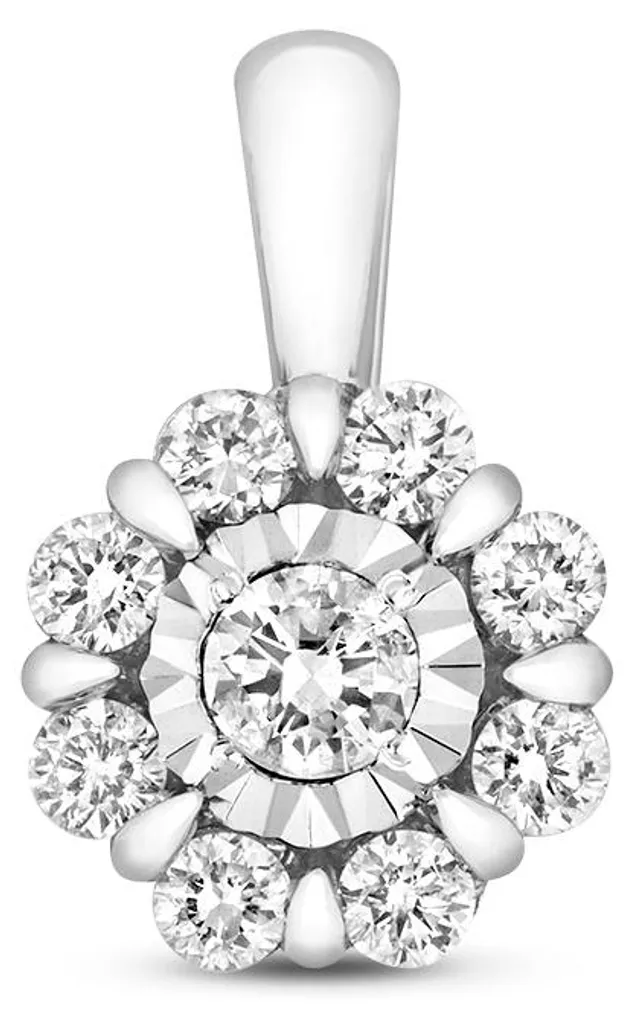 Pendentif Or Blanc 375/1000 et Diamant 0.19 Carat TRS15854 pour Femme