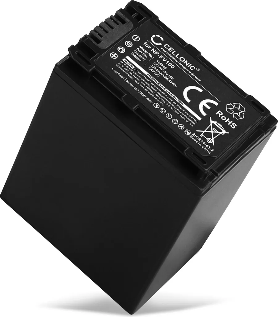 CELLONIC, Batteria per Fotocamera, compatibile con Sony AX53 4K HANDYCAM FDR-AX53, NP-FV70, NP-FV50 (7.4V, 3300mAh)