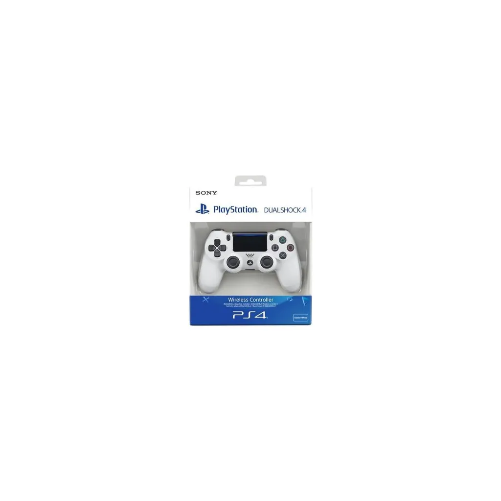 Manette PS4 sans fil V2 blanche avec pavé tactile lumineux