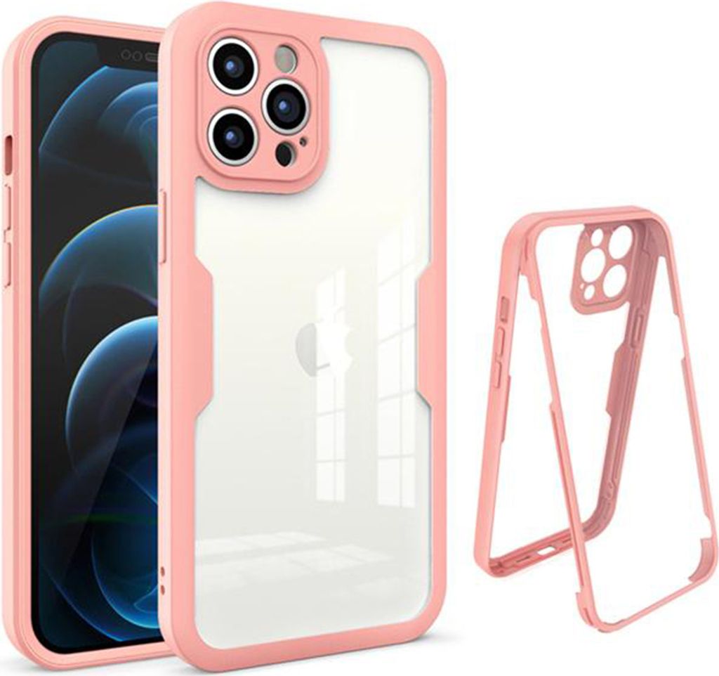 Techsuit ColorVerse 360 Hülle mit Schutzfolie für Apple iPhone 12 Pro Max - Rosa