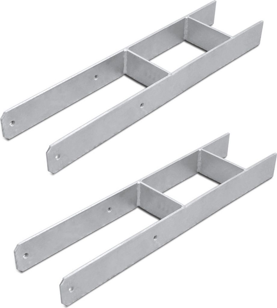 EINFEBEN 2x H-Anker Pfostenträger Gartenspielgeräte-Zubehör Träger Pfostenanker Gabelweiten 101MM