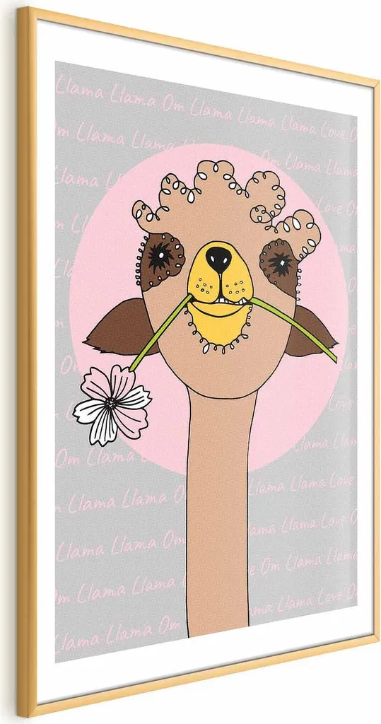 Poster Allegro Lama 60x90 | Cornice Oro da Parete Design
