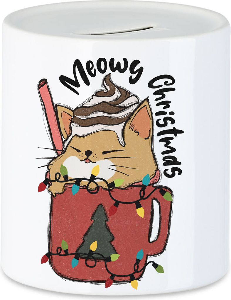 Meowy Christmas Spardose Cat Katze Katzenliebhaber Weihnachten Frohes Weihnachtsfest Heilig Abend Advent