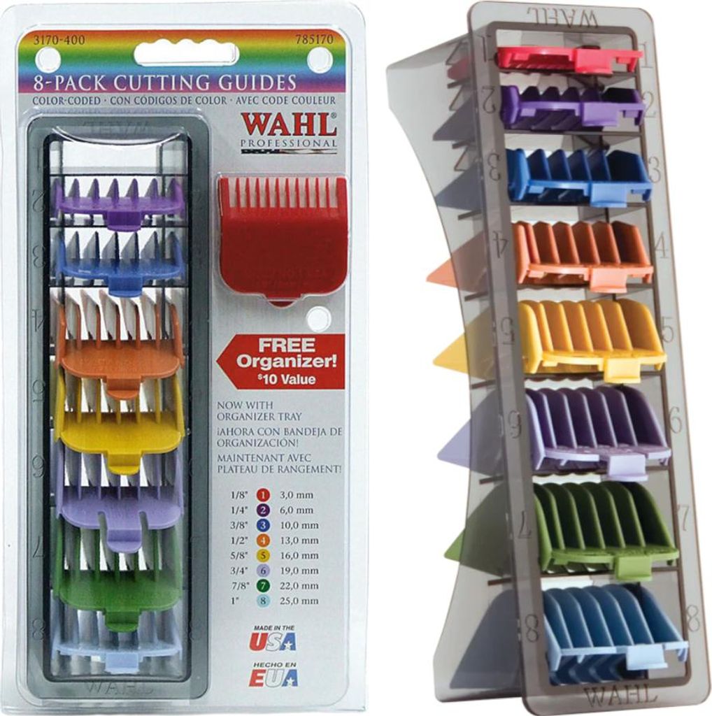 Wahl Set von 8 Farbigen Aufsteckkämmen Produktbild 
