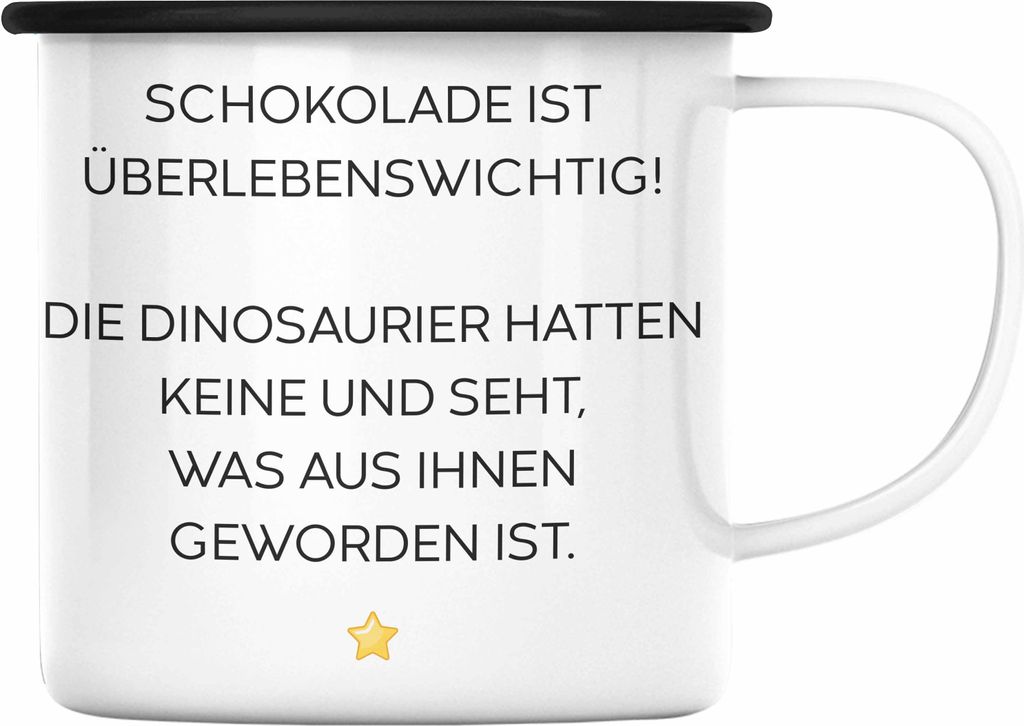 Trendation - Lustige Emaille Tasse mit Spruch für Frauen Männer Arbeit Büro Lustig Emaille Tassen Becher mit Sprüchen Kollegin Geschenk Sarkasm...