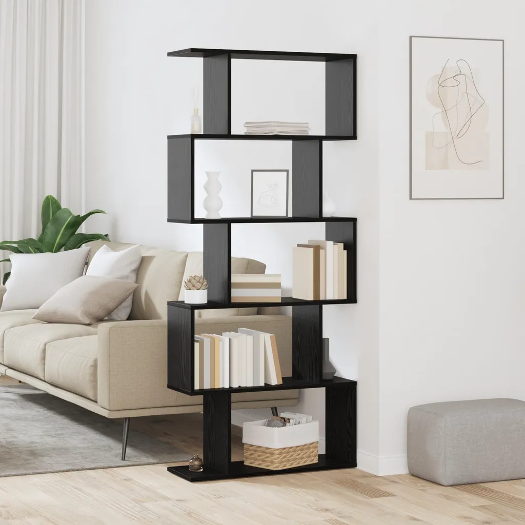 Étagère vidaXL Chêne Noir 70x24x161 cm - Bibliothèque Moderne Robuste