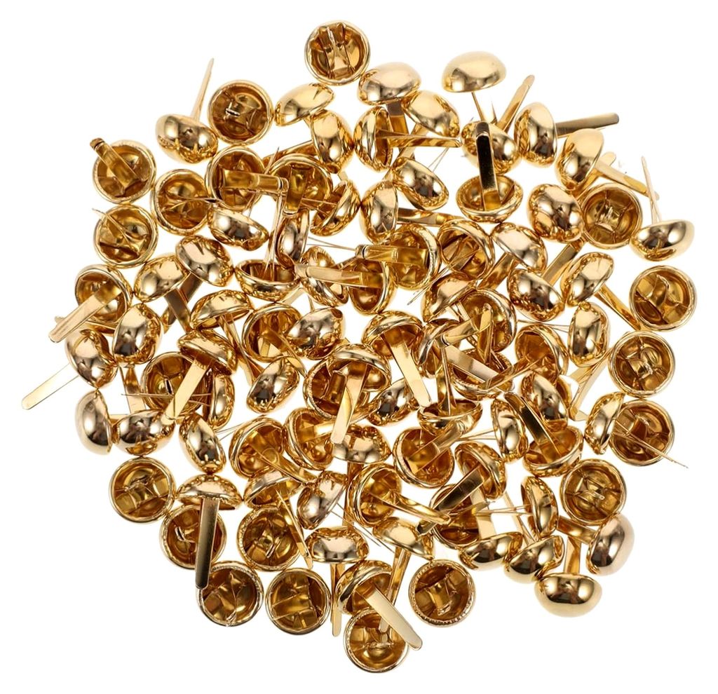 100 Stück Mini Metallbrads Pilzförmige Zweibein-Nägel für Bastelarbeiten Papierbefestiger DIY Handwerk Gold Langlebig Stabile Split Pins für S...