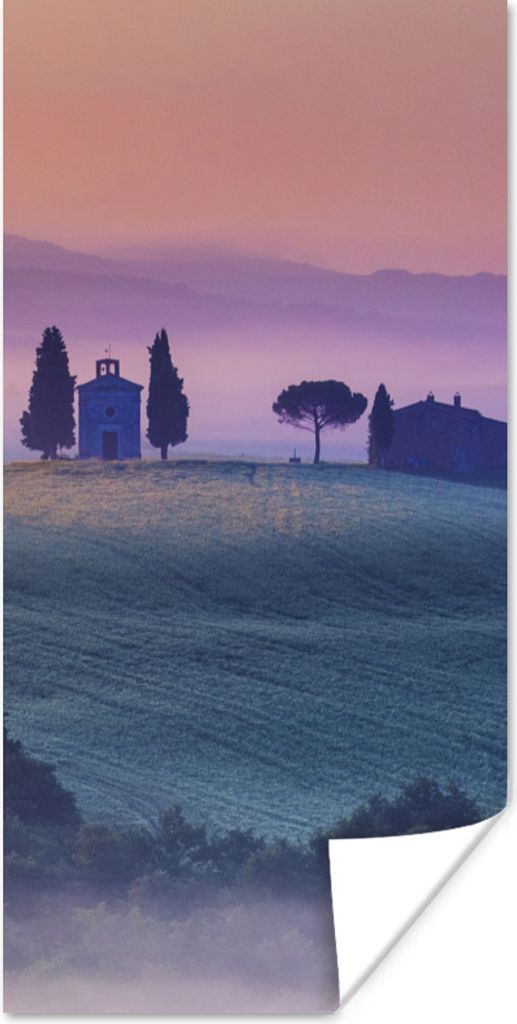 MuchoWow Poster Nebel - Natur - Pastell - Toskana 80x160 cm - Kinderzimmer