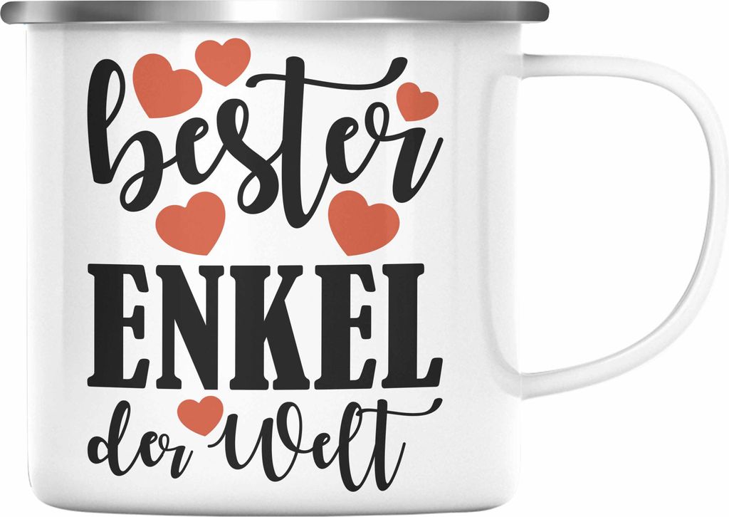 Trendation - Enkel Emaille Tasse Geschenk Oma Opa Enkel Produktbild 