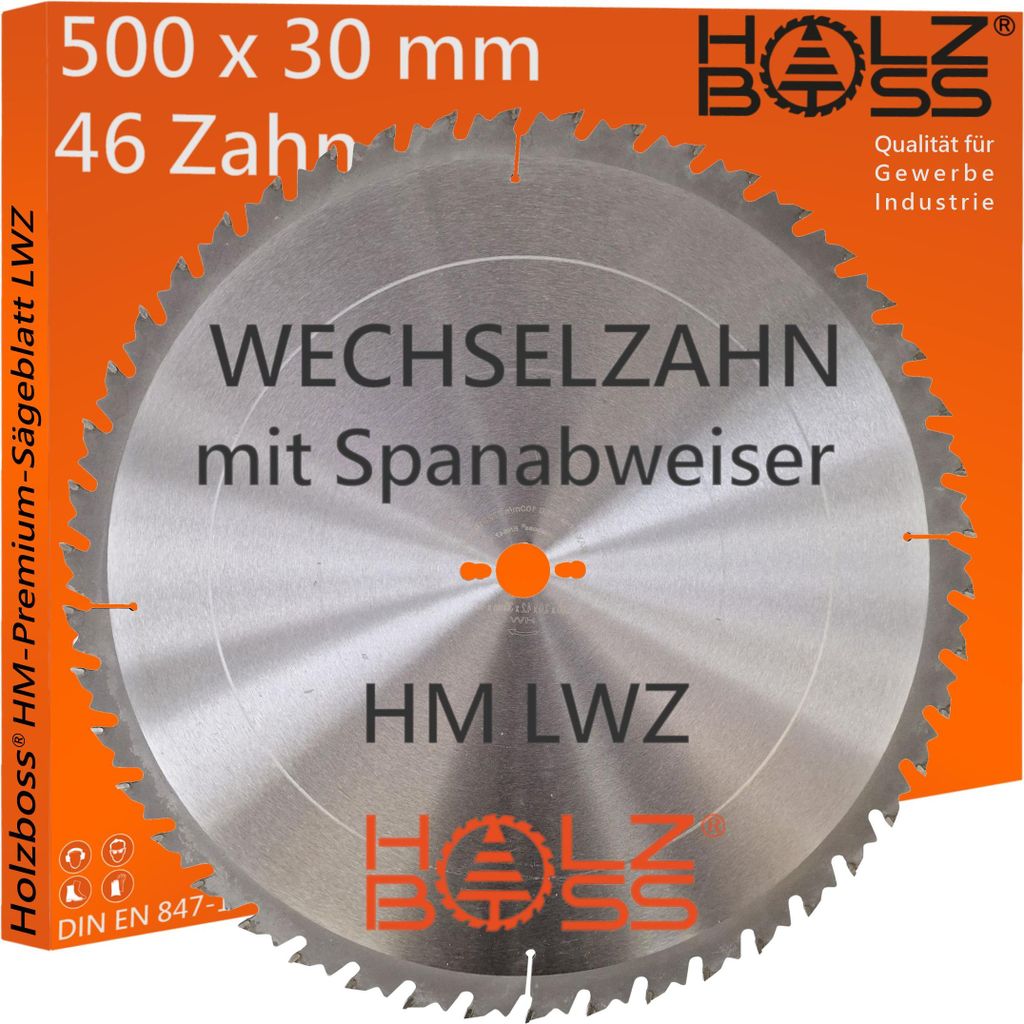 Holzboss ® HM-Sägeblatt 500 x 30 mm LWZ 46 x Zahn mit Produktbild 