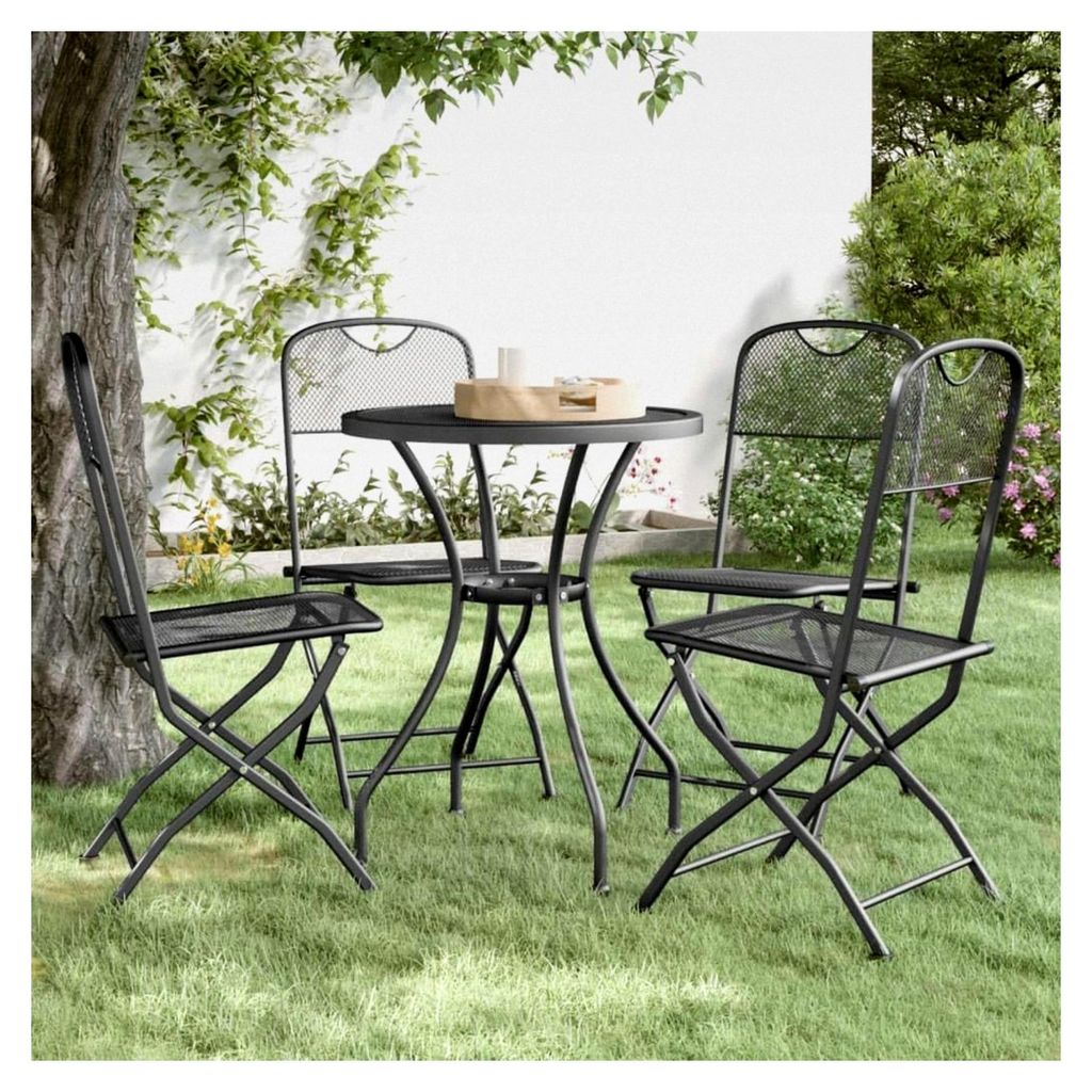 Klappstühle für den Garten, 4 Stück, Streckmetall Mesh in Anthrazit