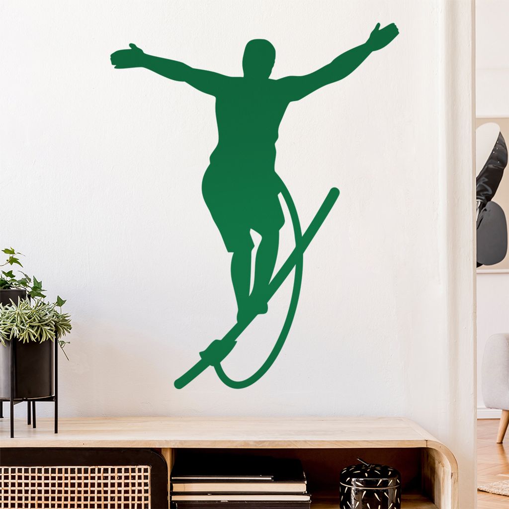 Seiltanz laufen Sport Figur Wandtattoo Wandaufkleber Wall Sticker - Dekoration, Küche, Wohnzimmer, Schlafzimmer, Badezimmer