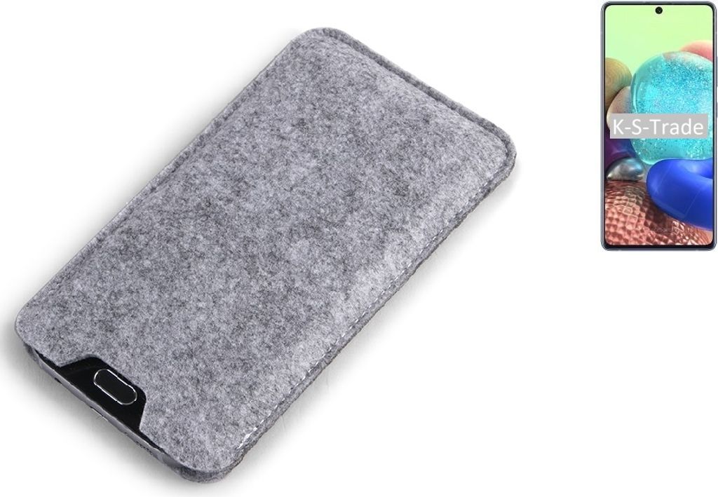 K-S-Trade Filz Handyhülle kompatibel mit Oppo A72 5G Schutzhülle Filztasche Filz Tasche Case Sleeve Handy Hülle Filzhülle grau
