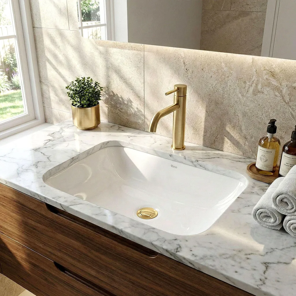 Rea Anabel 46 White: Il Lavabo da Appoggio che Illumina il Tuo Bagno