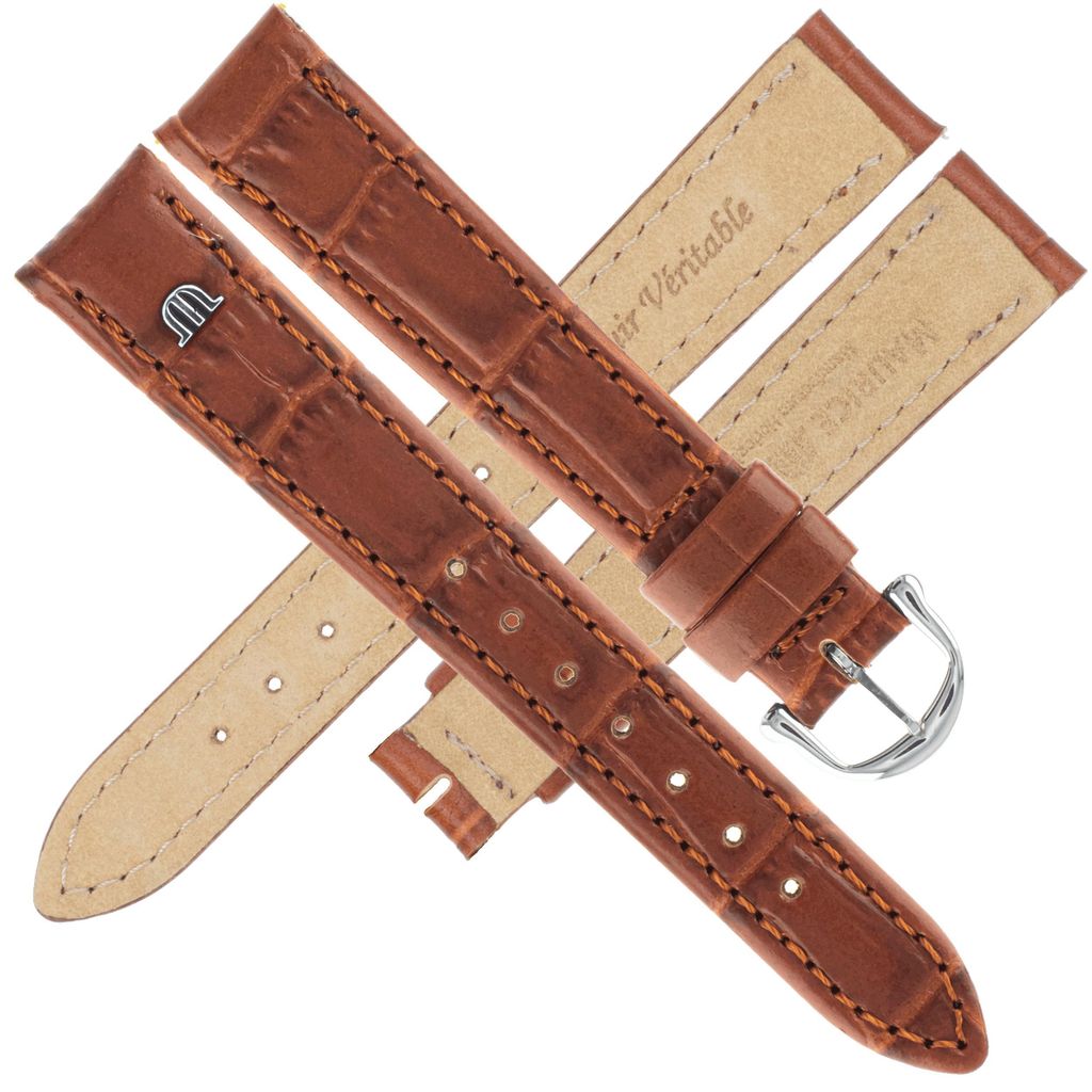 Maurice Lacroix Ersatzband Damen 15 mm Kroko-Optik braun Produktbild 