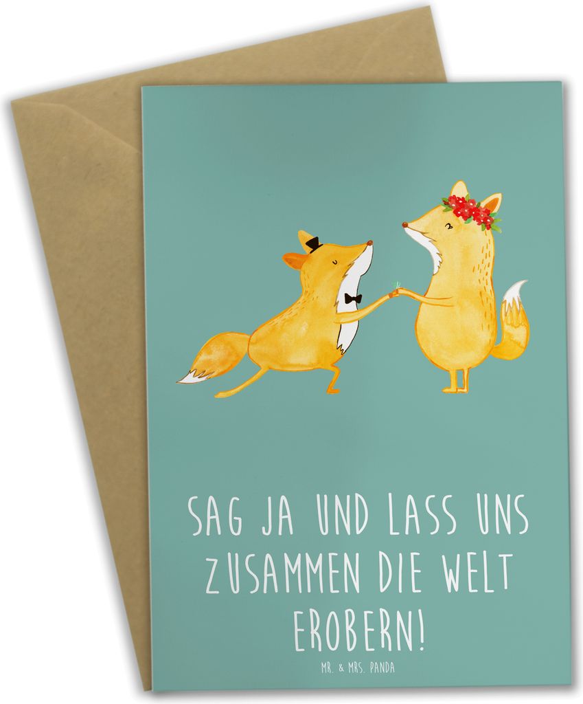Mr. & Mrs. Panda neujahrskarte Heiratsantrag Abenteuer - Meeresbrise - Geschenk, Lebensweg, Grußkarten, Heiraten, Heirat, persönlicher Antrag, os...