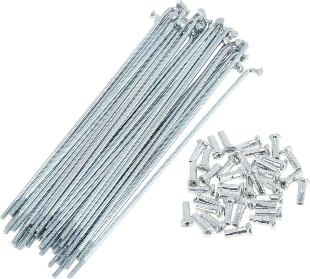 36 Set 14G Fahrradspeichen 123mm Fahrradrad Speichen Verzinkter Kohlenstoffstahl Silberton