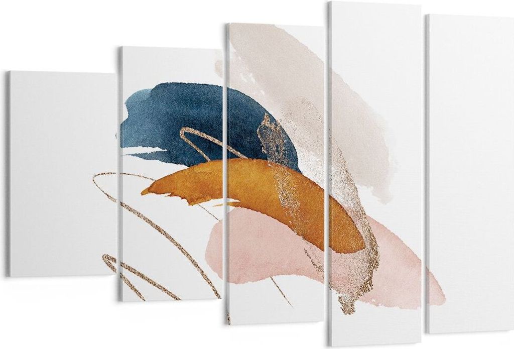 Bild auf Leinwand - Leinwandbild - 5 Teile - Die Farben Abstraktion Stück - 150x100cm - Wand Bild - Wanddeko - Wandbilder - Leinwanddruck - Bilder...