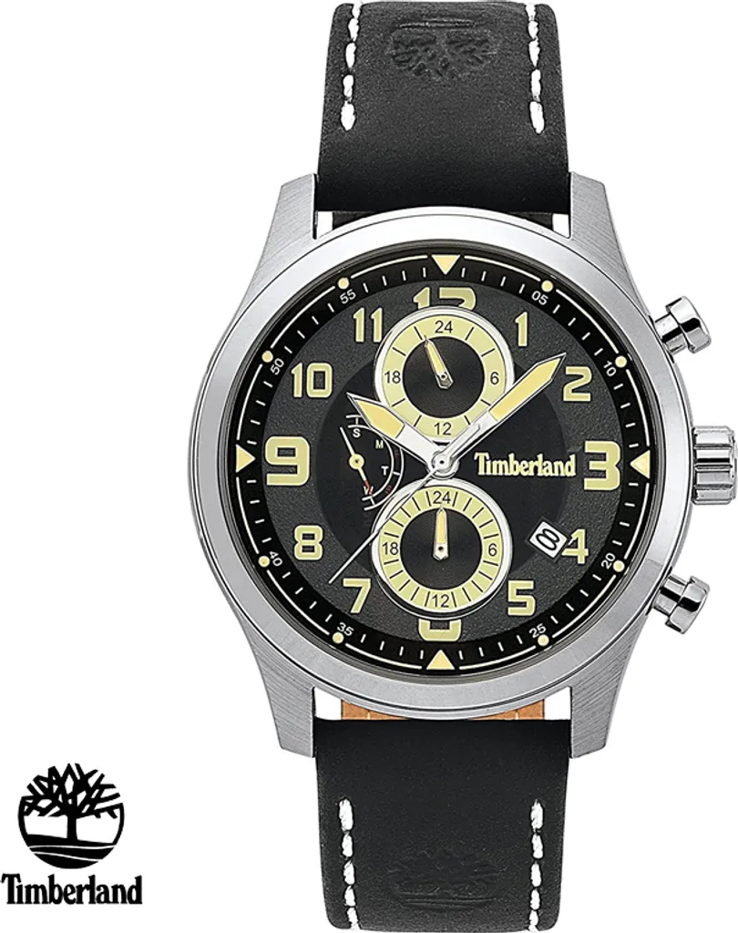 Montre Groveton Timberland TBL.15357JS/02 en Acier et Cuir Marron Homme