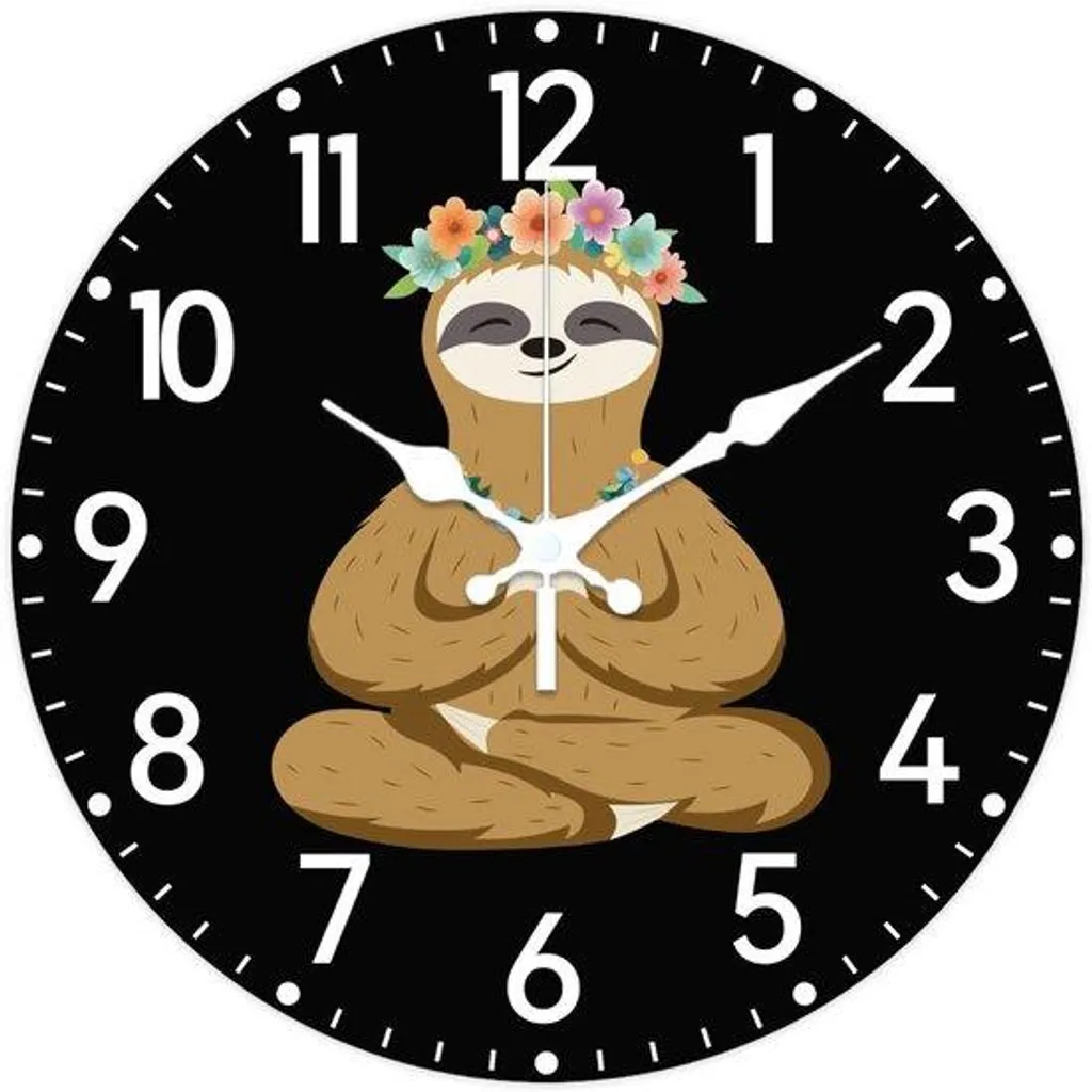 Horloge murale 30 cm silencieuse yoga enfants pour un sommeil paisible