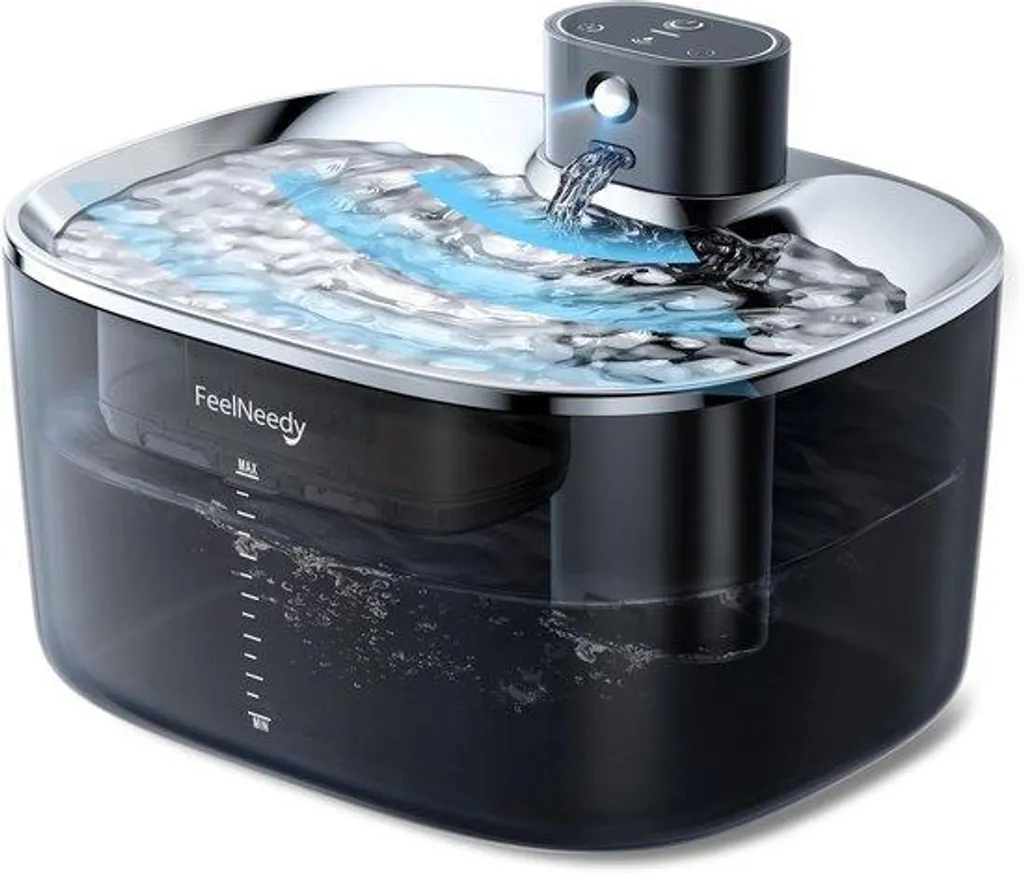 Fontaine chat inox 4L batterie 4000 mAh avec capteur de mouvement