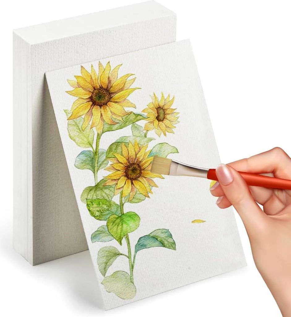 Aquarellpapier 300 g - Aquarellblock 60 Blatt - Malpapier für Aquarell und Gouache - DIY Aquarell-Postkarten - 127 x 18 cm