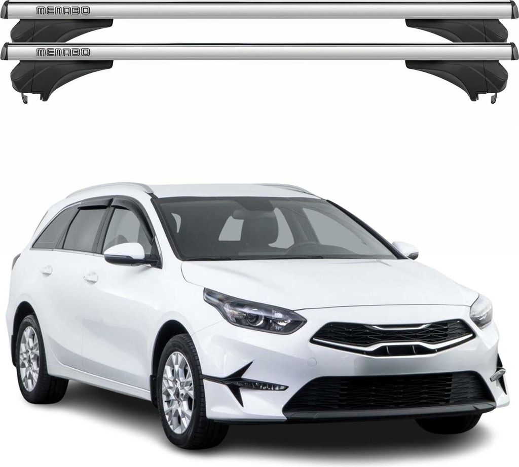 Menabo Dachträger Grundtäger für KIA Ceed Sportswagon 2018-2025 Alu Silber 2 tlg