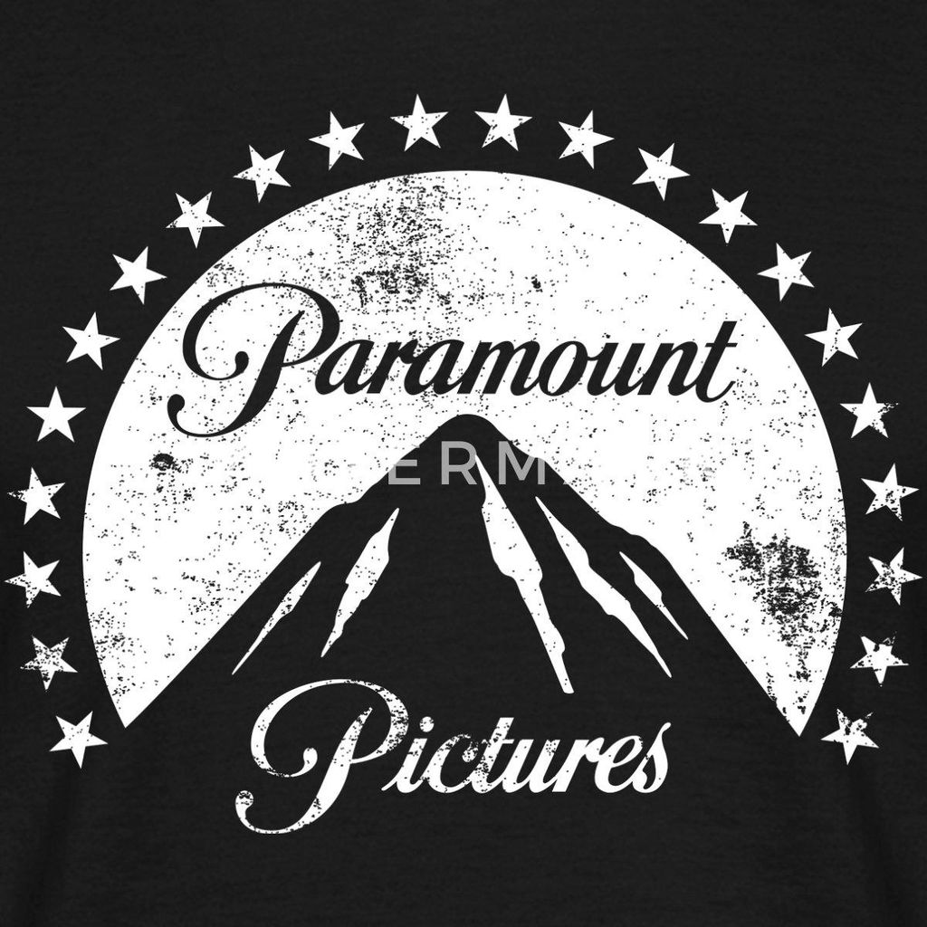 Spreadshirt Paramount Pictures Weißes Logo Im Vintage-Stil Männer T-Shirt, 3XL, Schwarz