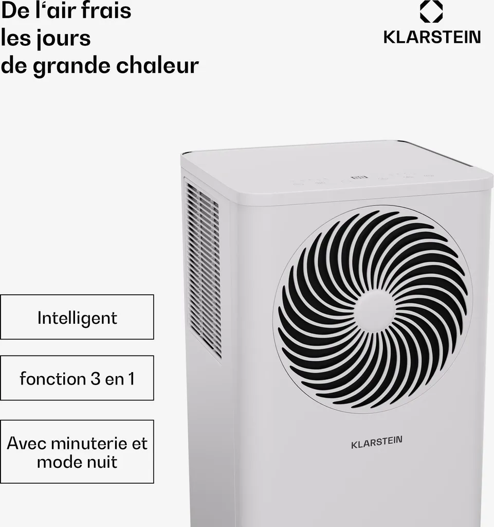Klarstein Climatiseur Mobile 9000 BTU - Clim Portable Connectée IoT Blanche - 2